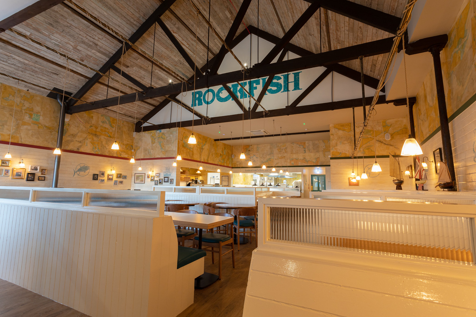Inside the Rockfish restaurant situated at Poole Quay